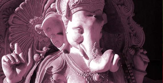 Elephant-headed goddess Vinayaki is often mistaken for a female Ganesha. Statue of Ganesha