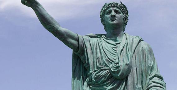 Statue of The Roman Emperor Nero by Claudio Valenti, Anzio (anc. Antium) Italy. 