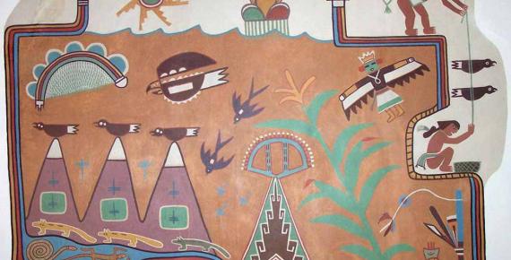 Hopi Symbols Mural by Fred Kabouti. National Parks Gallery  (Public Domain)