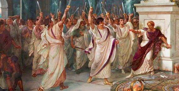 The Assassination of Julius Caesar by William Holmes Sullivan (1888) (Public Domain)