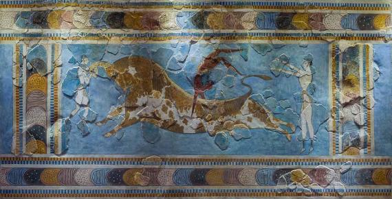 Fresco found in Knossos palace, Crete, Greece, dated 1600 - 1450 BC (CC0)