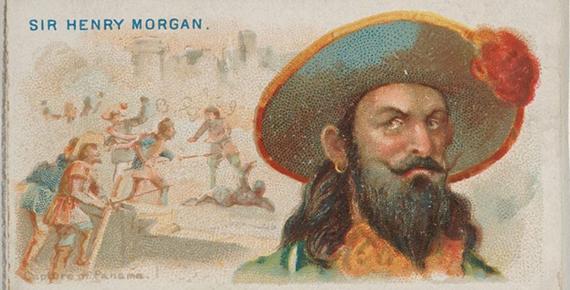 Sir Henry Morgan, Capture of Panama, from the Pirates of the Spanish Main series (N19) for Allen & Ginter Cigarettes.