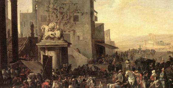 Roman Market Scene by Johannes Lingelbach (1653) (Public Domain)