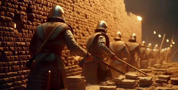 Roman legionaries building a defense wall (Travel Drawn/ Abode Stock)