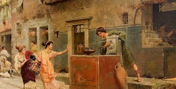 Roman Street Scene by Ettore Forti (late 19th century) (Public Domain)