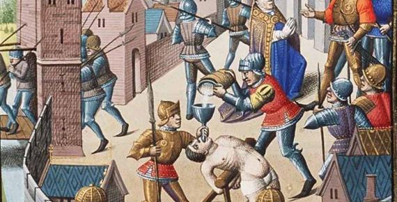 Pope Leo the Great attempts to persuade Gaiseric, prince of Vandals, to abstain from sacking Rome, by Maïtre François (c. 1475) (Public Domain)