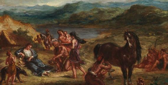 Ovid among the Scythians (1862 ) by Eugene Delacroix) (Public Domain)