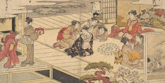 Noble ladies enjoying Kai-awase. Print of Metropolitan Museum of Art (Kitagawa Utamaro / CC0)