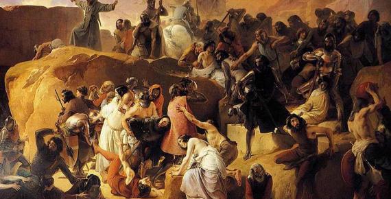 Crusaders thirsting under the walls of Jerusalem by Francesco Hayez (1836-50) Web Gallery of Art (Public Domain)