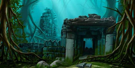 Ancient town ruins. Underwater background. Was Atlantis actually in India? Source: Regisser.com /Adobe Stock