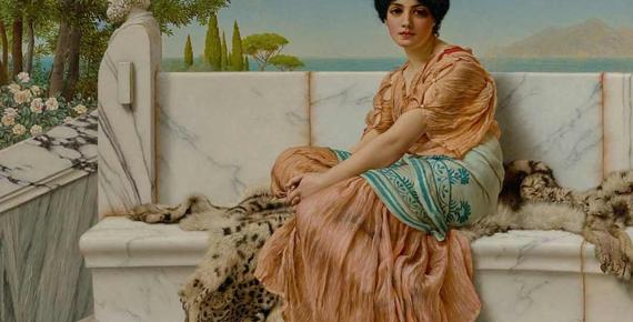 Reverie (In the Days of Sappho) by John William Godward ( c 1904) The Getty Centre LA. (Public Domain)  By
