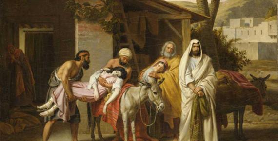 The Levite of Ephraim avenging the death of his wife as the victim of brutality by the Benjamites  by  Alexandre-François Caminade  (1837)