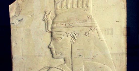 A relief originally from the tomb of Userhat (TT47) at Thebes depicts Queen Tiye. Brussels Royal Museum.