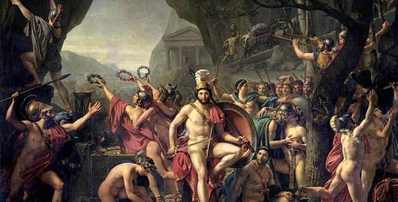 Leonidas at Thermopylae, by Jacques-Louis David (1814). (Public Domain)