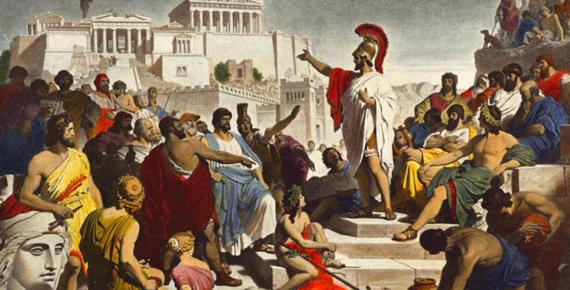Pericles's Funeral Oration, by Philipp Foltz (1852)(Public Domain)