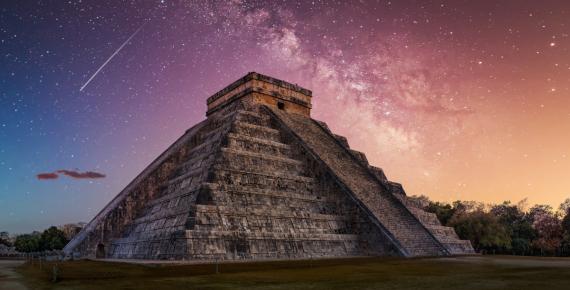 Chitchenitza with the Milky Way captured behind it.