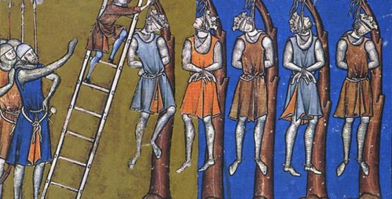 Medieval depiction of “royal justice” and the ruthless approach to dealing with dissent