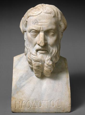 A marble bust of Herodotus dating to the 2nd century AD.