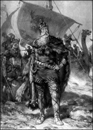 Rorik of Dorestad remembered as a powerful high-ranking ruler in 1912 by Dutch artist H. W. Koekkoek.